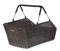 Hinterradkorb Basil Cento Rattan M-Syst. 49x32x22cm, Gr, Engmaschig, Abnehmbar