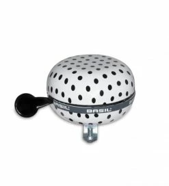 Ding-Dong Glocke Basil Polka Dot White/black Dots, Ø 80mm, SB-Karte