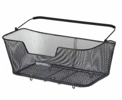 Hinterradkorb Basil Base XL Stahl 50x31x21cm, Schwarz, Engmaschig