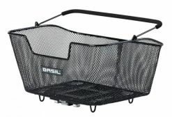 Basil Hinterradkorb Base M Mik Schwarz Engmaschig 30x43x23 Cm