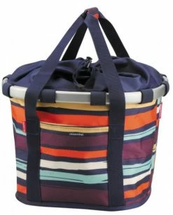 KLICKfix Fahrradkorb Fahrradtasche Bikebasket Reisenthel Artists/stripes 28x26x35 Cm