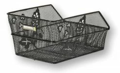 Hinterradkorb Basil Cento Flower S 35,5x25,5x17,5cm, Schwarz, Engmaschig
