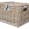 Hinterrad-Transportkorb Basil Denton L 45x32x32cm, Grau, Rattan, Grobmaschig