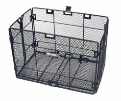 Rad-Klapp-Korb Basil Catania 33x23x20cm, Schwarz, Engmaschig