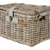Hinterrad-Transportkorb Basil Denton M 35x26x26cm, Grau, Rattan, Grobmaschig