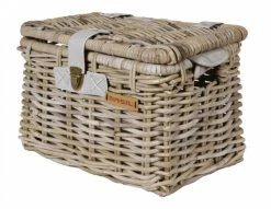 Hinterrad-Transportkorb Basil Denton M 35x26x26cm, Grau, Rattan, Grobmaschig
