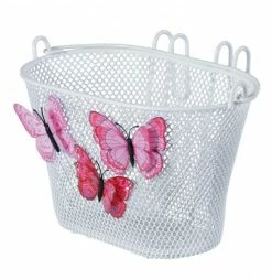 Basil Kinderfahrradkorb Jasmin Weiß/Schmetterling 20x28x19 Cm