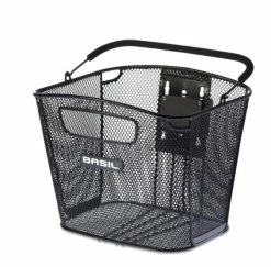 Lenkerkorb Basil Bold KF 28x34x27cm, Schwarz, Engm., Inkl. Halter
