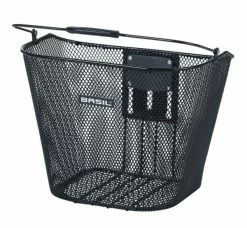 Lenkerkorb Basil Bremen BE 26x35x29cm, Schwarz, Engm., Inkl. Halter