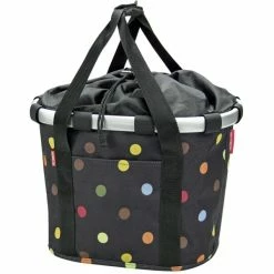 KLICKfix Fahrradkorb Fahrradtasche Bikebasket Reisenthel Dots 28x26x35 Cm
