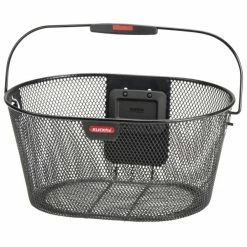 KLICKfix Fahrradkorb Oval Flach Schwarz 29x40x19 Cm